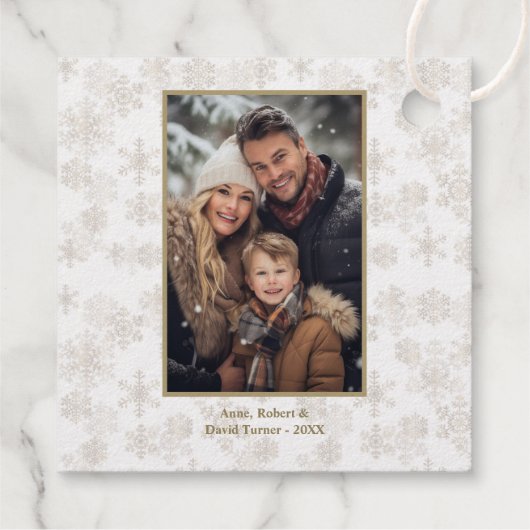 Elegante foto Prettig kerstfeest Gelukkig nieuwjaa Bedankjes Labels (Achterkant)