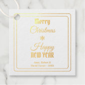 Elegante foto Prettig kerstfeest Gelukkig nieuwjaa Bedankjes Labels (Voorkant)