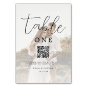 Elegante Foto QR Code Bruiloft Menu Kaart (Achterkant)