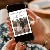 Elegante foto QR-code Casual huwelijksreceptie Kaart