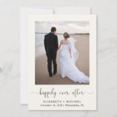 Elegante foto QR-code crèmekleurige bruiloftsrecep Kaart (Voorkant)