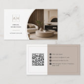 Elegante foto QR-code interieurontwerper Visitekaartje (Voorkant / Achterkant)
