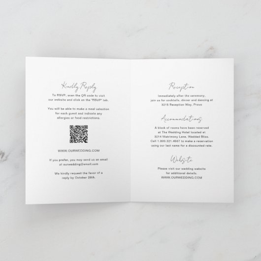 Elegante foto QR Code Moderne bruiloft (Binnen)