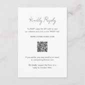 Elegante foto QR Code Moderne bruiloft RSVP Kaartje (Voorkant)