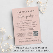 Elegante foto QR-code roze roze bruiloftsreceptie Kaart