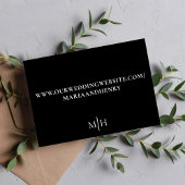 Elegante Foto QR Code RSVP Zwart-wit Informatiekaartje