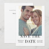 Elegante Foto QR Code Witte Bruiloft Save The Date (Voorkant / Achterkant)