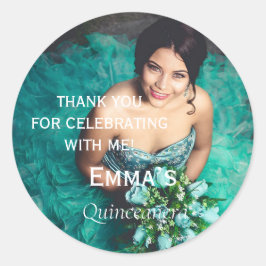 Elegante foto Quinceañera dank u Ronde Sticker