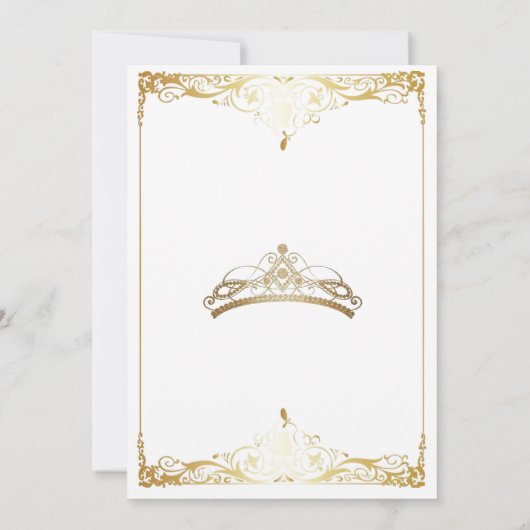 Elegante foto Quinceanera goud wit uitnodiging (Achterkant)