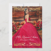 Elegante foto Quinceañera gouden uitnodiging (Achterkant)
