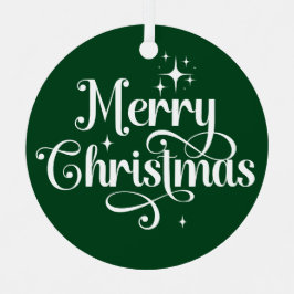 Elegante foto Retro Vrolijke Kerst Groene Keepsake Metalen Ornament