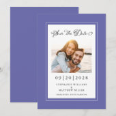 Elegante foto romantische betrokkenheid trouw tren save the date (Voorkant / Achterkant)