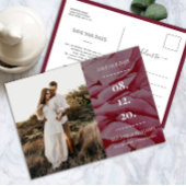 Elegante foto Romantische bloem Save the Date Briefkaart