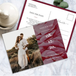 Elegante foto Romantische bloem Save the Date Briefkaart