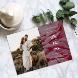 Elegante foto Romantische bloem Save the Dates Kaart
