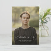 Elegante foto rouwkaarten herdenkingsdienst programmakaart (Staand voorkant)