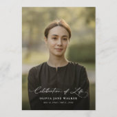 Elegante foto rouwkaarten herdenkingsdienst programmakaart (Voorkant)