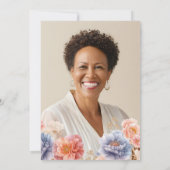 Elegante Foto Roze Bloemen 40e Verjaardag Kaart (Achterkant)