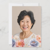 Elegante Foto Roze Bloemen 60ste Verjaardag Kaart (Achterkant)