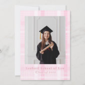 Elegante foto Roze Bloemen Afstuderen Kaart (Achterkant)