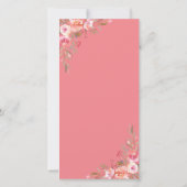 Elegante foto Roze Bloemen Memorial Dank u Kaart (Achterkant)