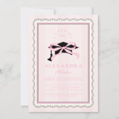 Elegante Foto Roze Coquette Bow Afstuderen Kaart (Voorkant)