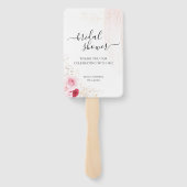 Elegante foto Roze Rood Goud Bloemen Vrijgezellenf Handwaaier (Achterkant)