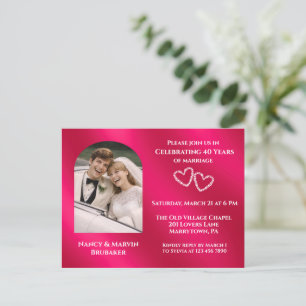 Elegante Foto Ruby 40ste Huwelijksjubileum Uitnodiging Briefkaart