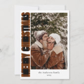 Elegante foto rustieke plaid vrolijke kerst feestdagenkaart (Voorkant)