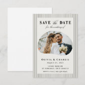 Elegante foto save the date kaart (Voorkant / Achterkant)