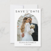 Elegante foto save the date kaart (Voorkant)