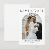 Elegante foto save the date kaart (Voorkant / Achterkant)