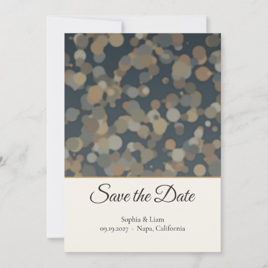 Elegante Foto Save the Date Kaart Script Goud (Voorkant)