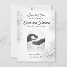 Elegante foto save the date magnetische kaart uitnodiging