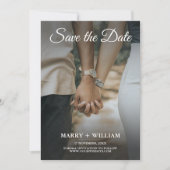 Elegante foto save the date trouwkaarten (Voorkant)