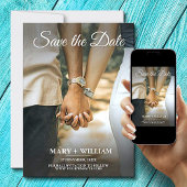 Elegante foto save the date trouwkaarten