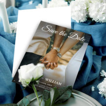 Elegante foto save the date trouwkaarten