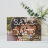 Elegante foto SAVE THE DATE Trouwtypografie (Staand voorkant)