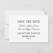 Elegante foto SAVE THE DATE Trouwtypografie (Achterkant)