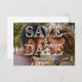 Elegante foto SAVE THE DATE Trouwtypografie (Voorkant / Achterkant)