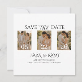 Elegante foto Save the Date trouwuitnodiging