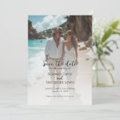 Elegante foto Save the Date uitnodiging (Staand voorkant)