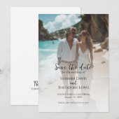 Elegante foto Save the Date uitnodiging (Voorkant / Achterkant)