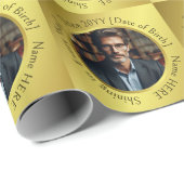 Elegante foto Shining Gold All-Occasion Gepersonal Cadeaupapier (Rol Hoek)