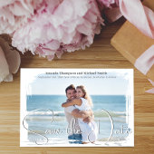 Elegante foto Sla de datum script bruiloft Save The Date