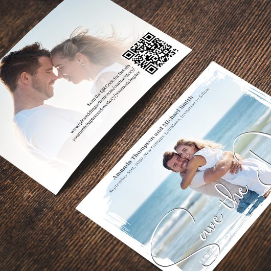 Elegante foto Sla de datum script bruiloft Save The Date