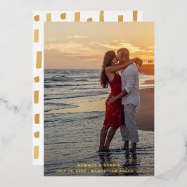 Elegante foto Spaanse save the date goud Folie Uitnodiging