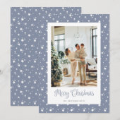 Elegante Foto Sterren Vrolijk Kerstfeest Kaart (Voorkant / Achterkant)