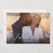 Elegante foto Stoffig Roos Bloemen Vrijgezellenfee Kaart (Achterkant)