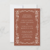 Elegante  foto Terracotta bruiloft Kaart (Voorkant)